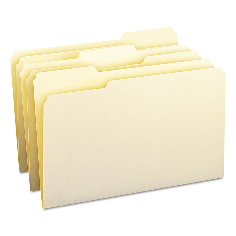 Smead Manila File Folders, 1/3-Cut Tabs: Assorted, Legal Size, 0.75" Expansion, Manila, 100/Box