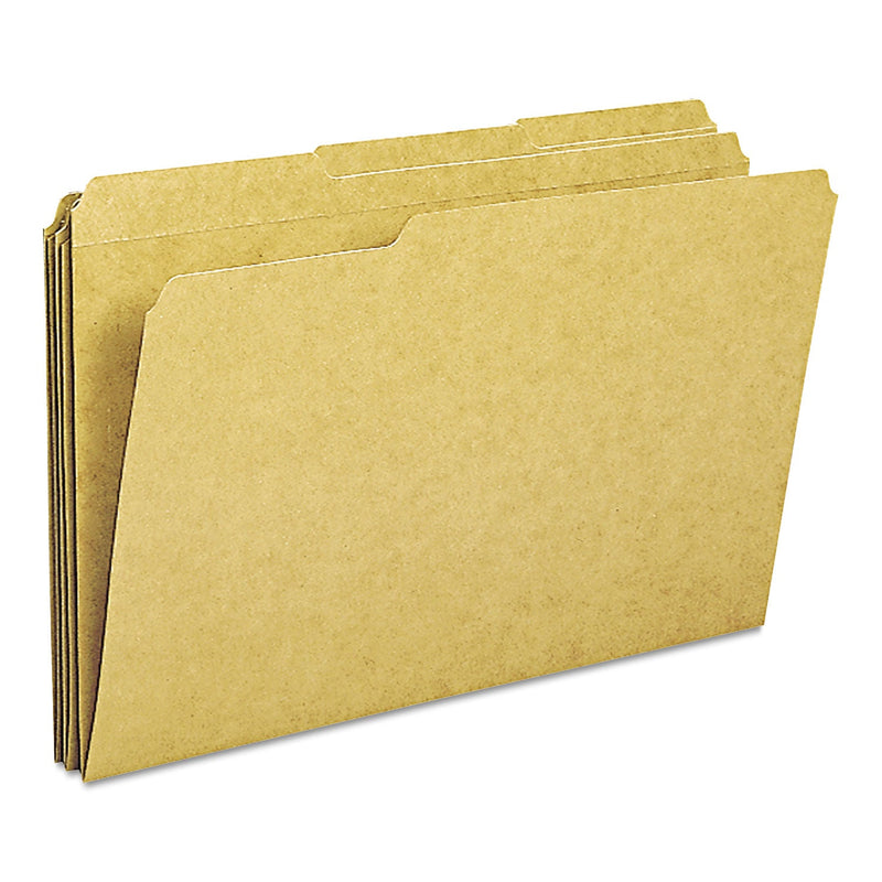 Smead Heavyweight Kraft File Folder, 1/3-Cut Tabs: Assorted, Legal Size, 0.75" Expansion, 11-pt Kraft, Brown, 100/Box