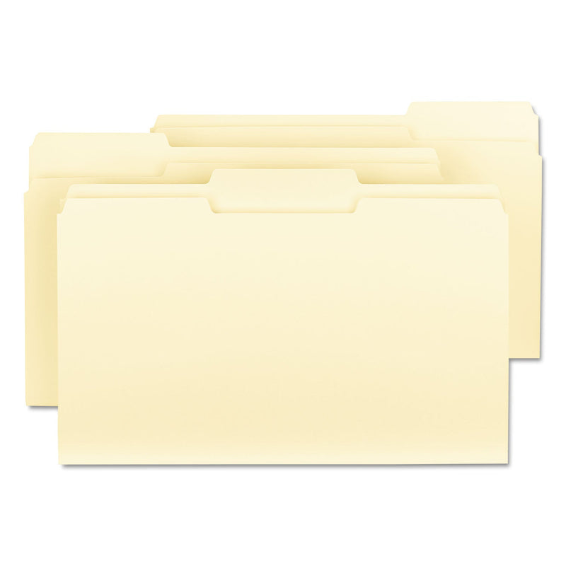 Smead Manila File Folders, 1/3-Cut Tabs: Assorted, Legal Size, 0.75" Expansion, Manila, 100/Box