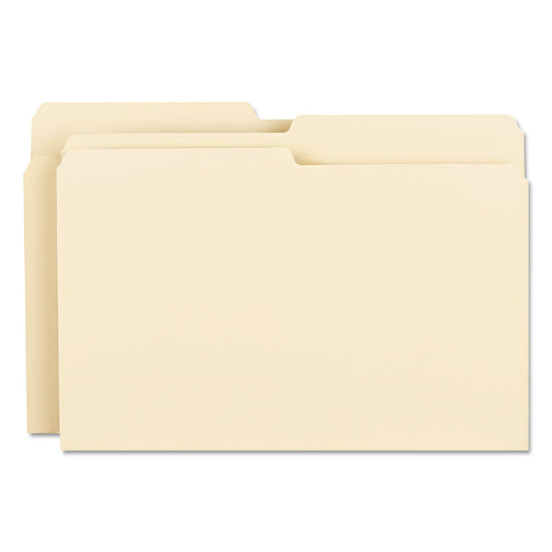 Smead Manila File Folders, 1/2-Cut Tabs: Assorted, Legal Size, 0.75" Expansion, Manila, 100/Box