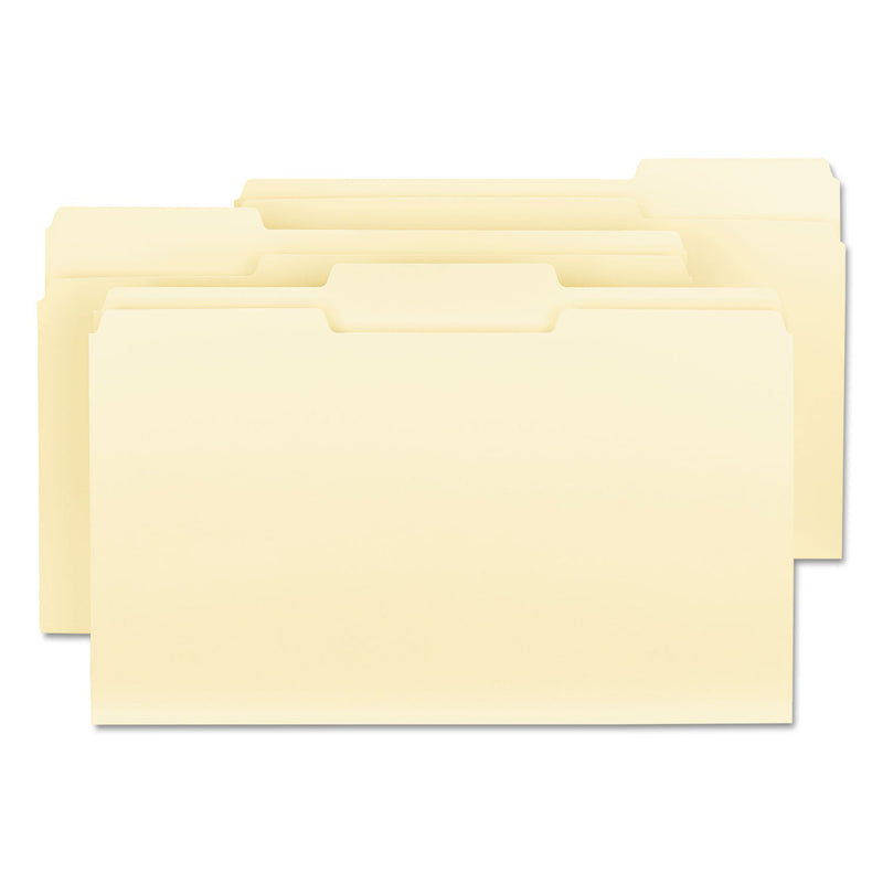 Smead Manila File Folders, 1/3-Cut Tabs: Assorted, Legal Size, 0.75" Expansion, Manila, 100/Box