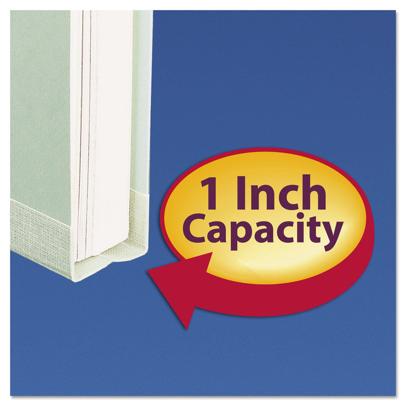 Smead Expanding Recycled Heavy Pressboard Folders, 1/3-Cut Tabs: Assorted, Letter Size, 1" Expansion, Gray-Green, 25/Box