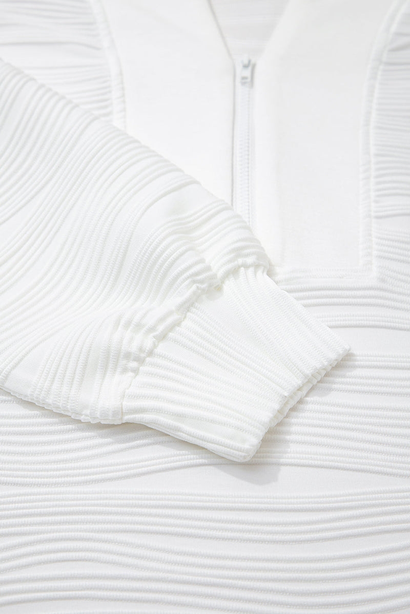 Nyomi Color Textured Zip Pullover