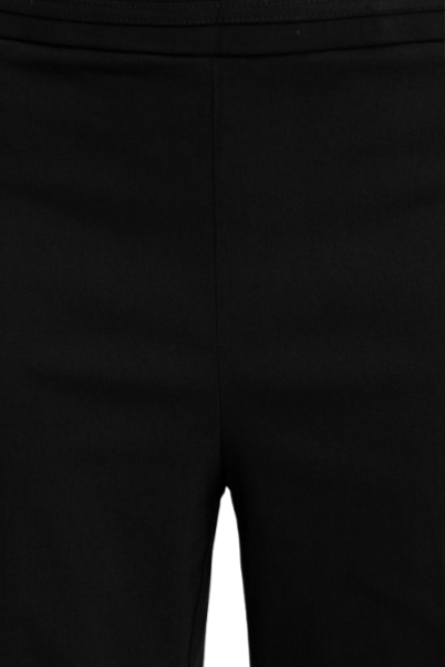 Counterparts Banded Waist Pull On Straight Cut Solid Hardware Detail Stretch Rayon Pants