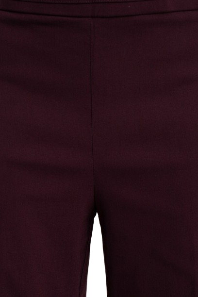 Counterparts Banded Waist Pull On Straight Cut Solid Hardware Detail Stretch Rayon Pants