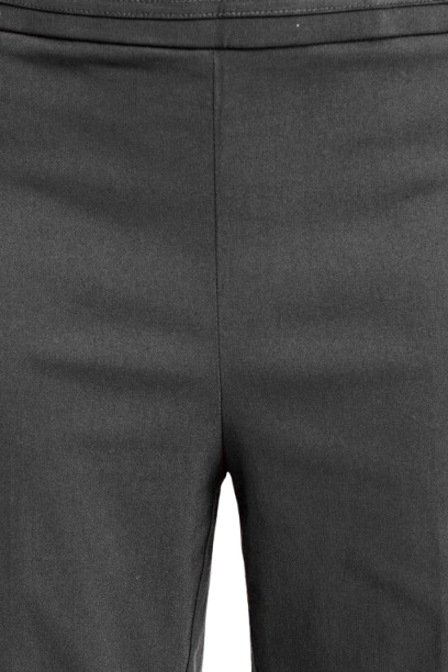 Counterparts Banded Waist Pull On Straight Cut Solid Hardware Detail Stretch Rayon Pants