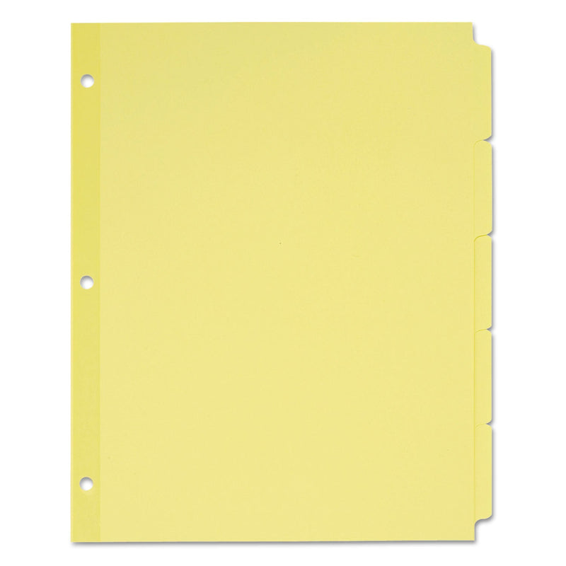 Avery Write and Erase Plain-Tab Paper Dividers, 5-Tab, 11 x 8.5, Buff, 36 Sets