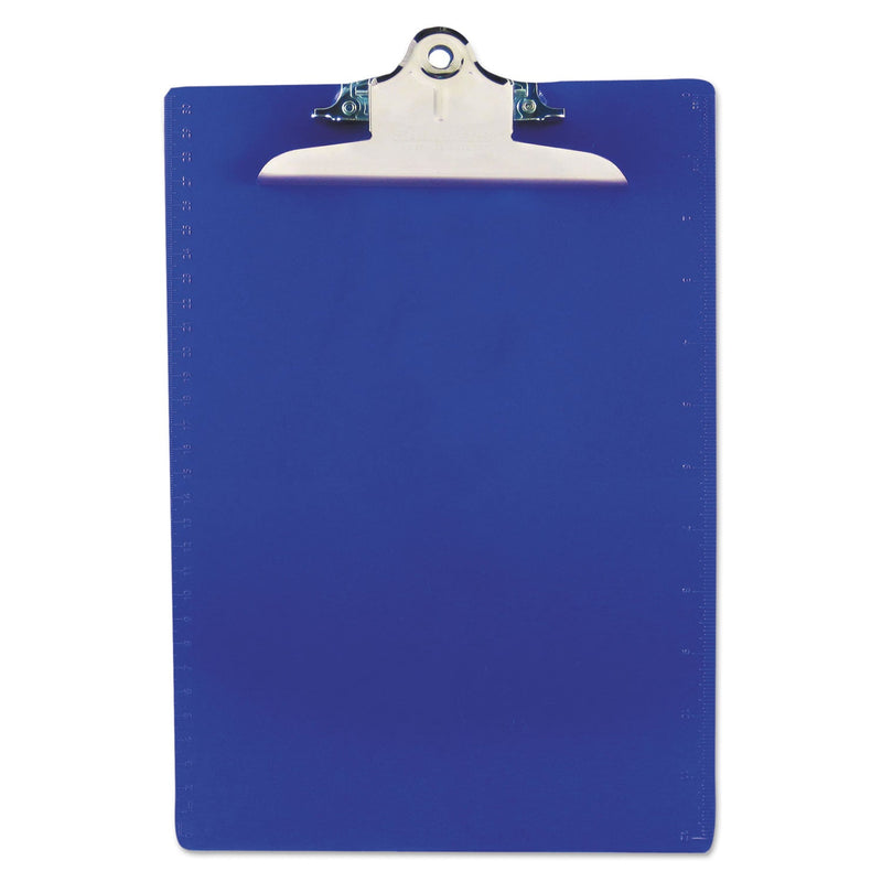 Saunders Recycled Plastic Clipboard with Ruler Edge, 1" Clip Capacity, Holds 8.5 x 11 Sheets, Blue