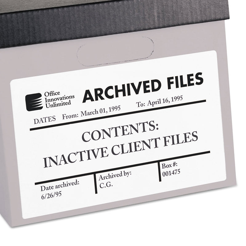 Avery Durable Permanent ID Labels with TrueBlock Technology, Laser Printers, 5 x 8.13, White, 2/Sheet, 50 Sheets/Pack