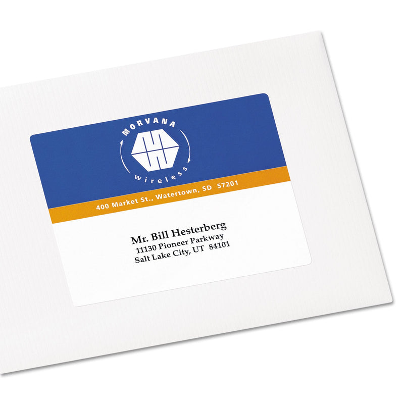 Avery Vibrant Laser Color-Print Labels w/ Sure Feed, 3.75 x 4.75, White, 100/PK