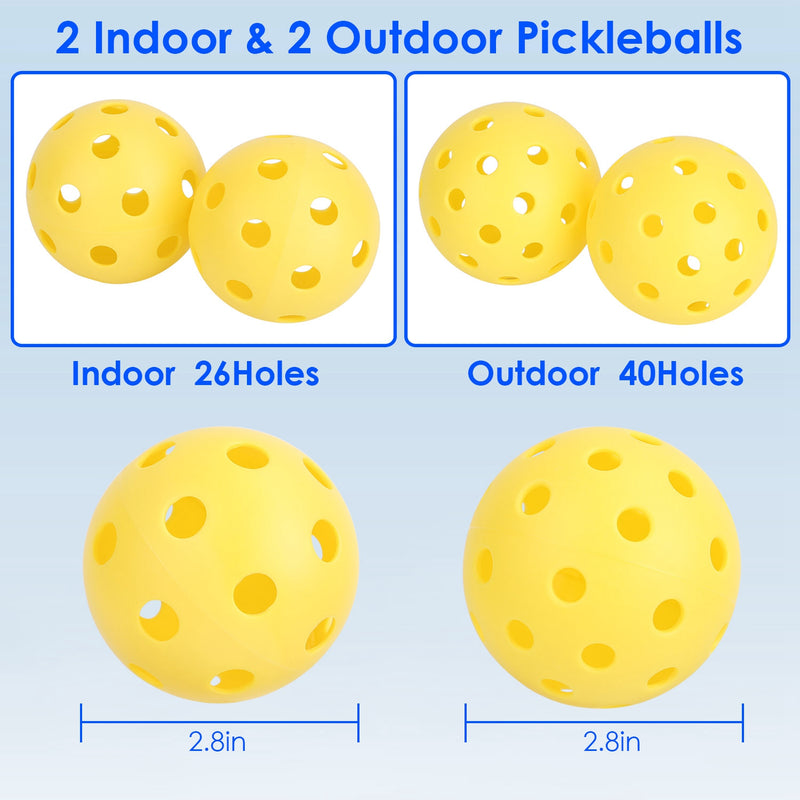1Set Portable Pickleball Net Set 22ft Regulation Size Net Pickle Ball Net System With 4 Pickleballs 4 Paddles Carrying Bag For Driveway Yard