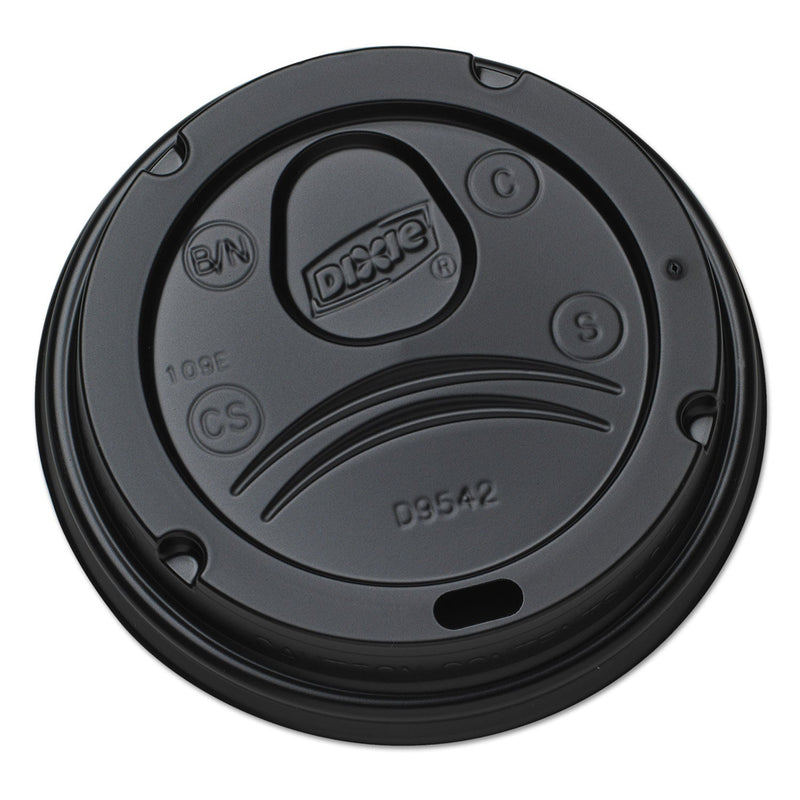 Dixie Drink-Thru Lids, Fits 10 oz to 20 oz Cups, Plastic, Black, 1,000/Carton