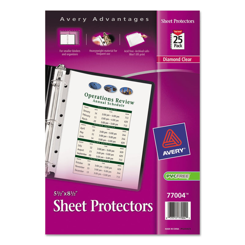 Avery Top Load Sheet Protector, Heavyweight, 8.5 x 5.5, Clear, 25/Pack