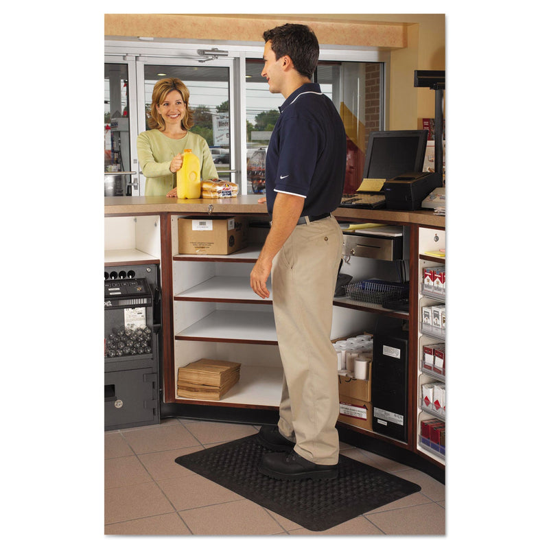 Guardian Flex Step Rubber Anti-Fatigue Mat, Polypropylene, 24 x 36, Black