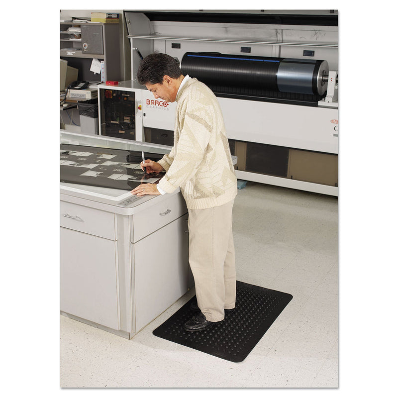 Guardian Flex Step Rubber Anti-Fatigue Mat, Polypropylene, 24 x 36, Black
