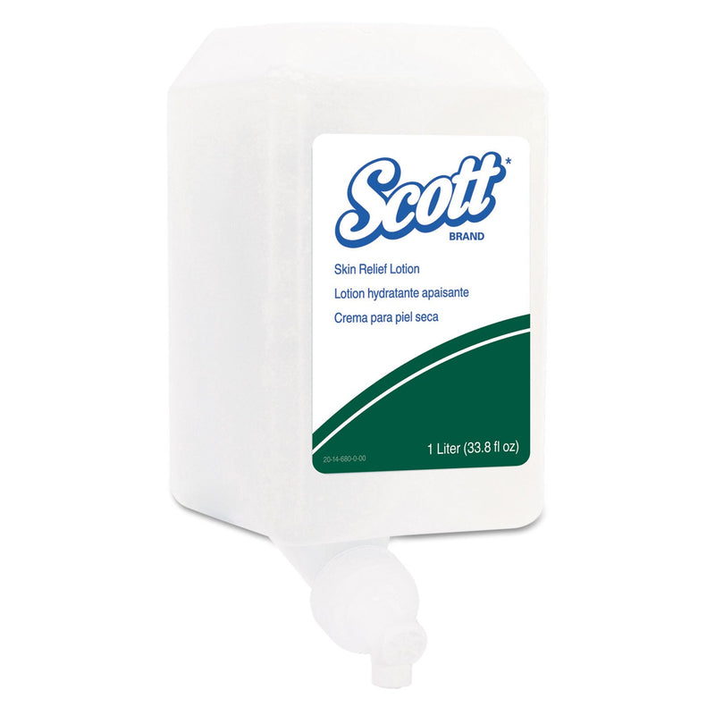 Scott Skin Relief Lotion, 1 L Bottle, Fragrance Free, 6/Carton