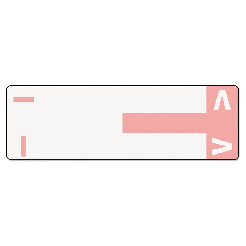 Smead AlphaZ Color-Coded First Letter Combo Alpha Labels, I/V, 1.16 x 3.63, Pink/White, 5/Sheet, 20 Sheets/Pack