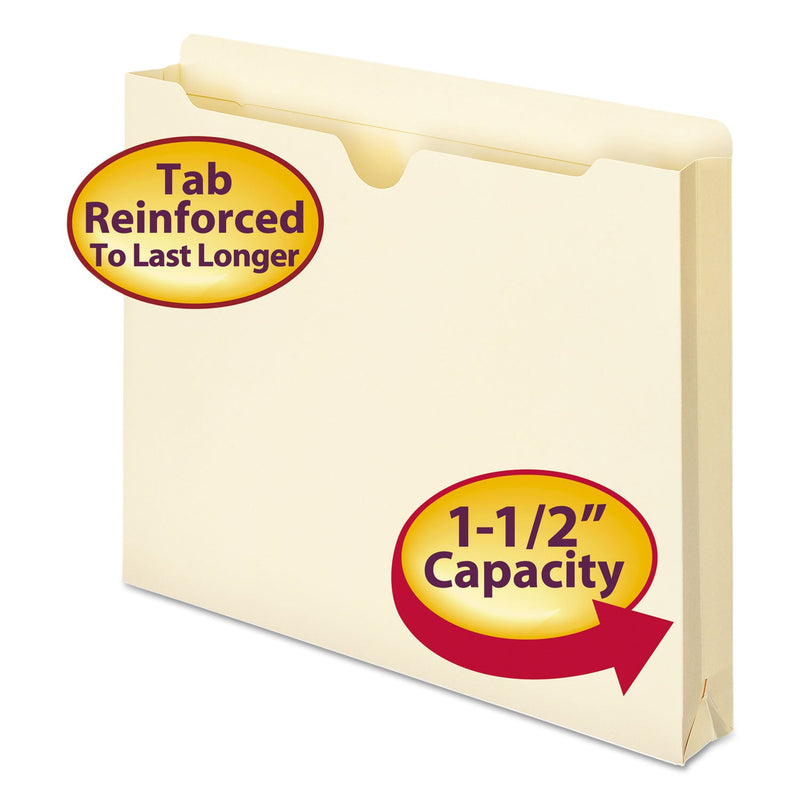 Smead Manila File Jackets, 2-Ply Straight Tab, Letter Size, Manila, 50/Box