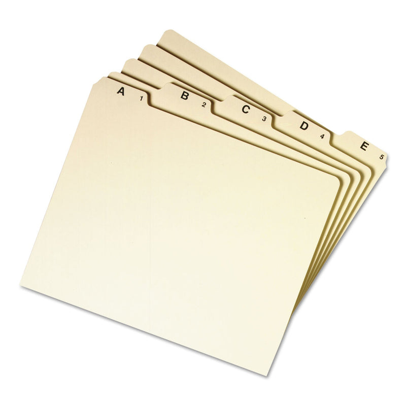 Smead Alphabetic Top Tab Indexed File Guide Set, 1/5-Cut Top Tab, A to Z, 8.5 x 11, Manila, 25/Set