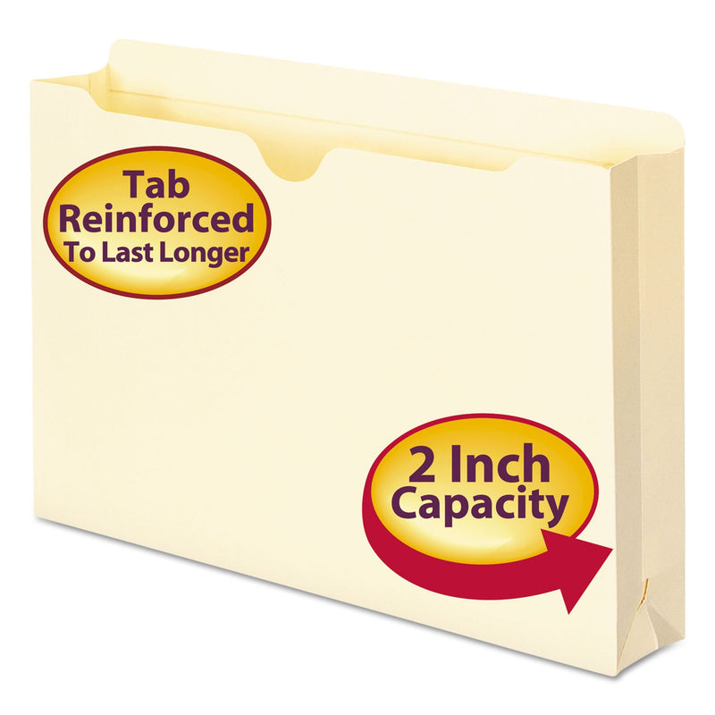 Smead Manila File Jackets, 2-Ply Straight Tab, Legal Size, Manila, 50/Box