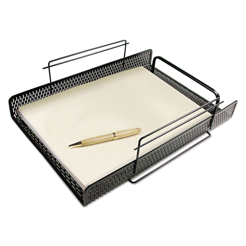 Artistic Urban Collection Punched Metal Letter Tray, 1 Section, Letter Size Files, 10" x 13.75" x 3.5", Black