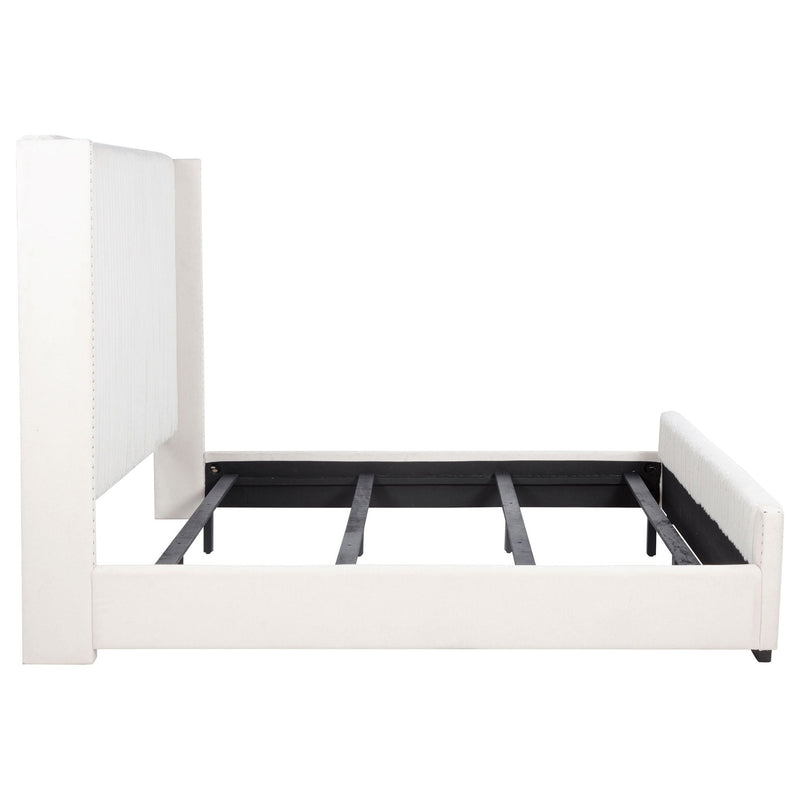 Natasha 65-inch Upholstered California King Bed Cream