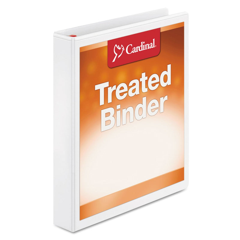 Cardinal Treated ClearVue Locking Slant-D Ring Binder, 3 Rings, 1" Capacity, 11 x 8.5, White
