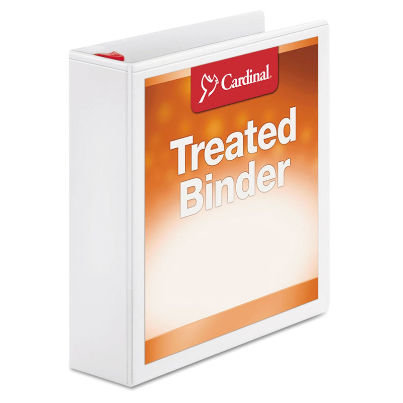 Cardinal Treated ClearVue Locking Slant-D Ring Binder, 3 Rings, 2" Capacity, 11 x 8.5, White