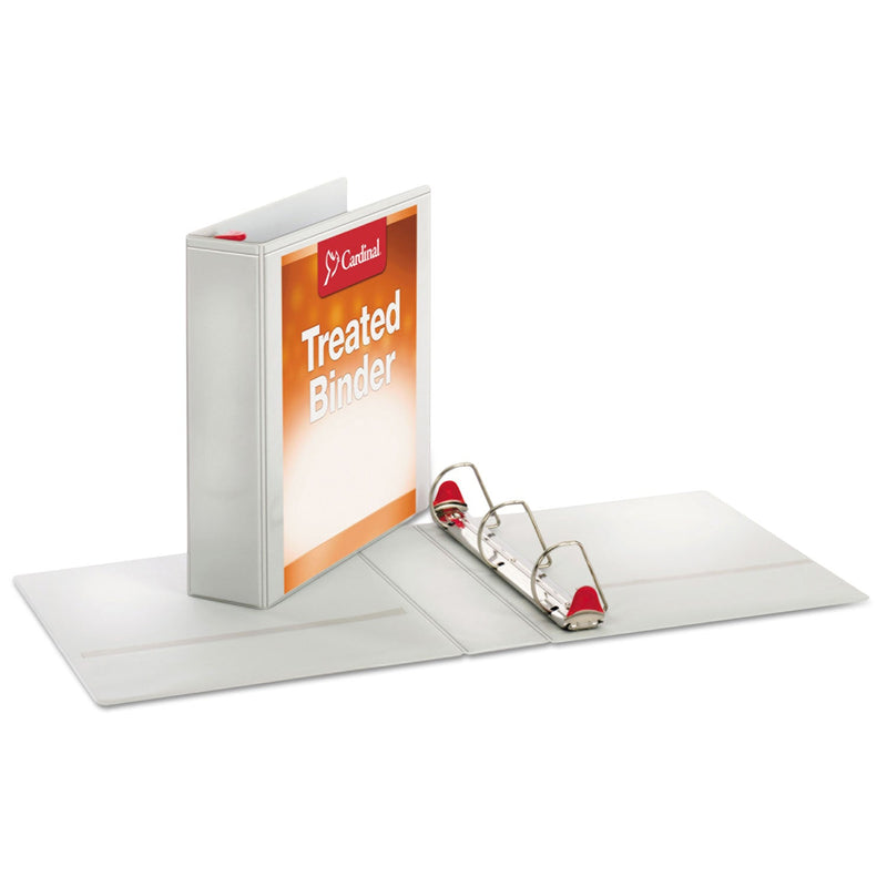 Cardinal Treated ClearVue Locking Slant-D Ring Binder, 3 Rings, 2" Capacity, 11 x 8.5, White