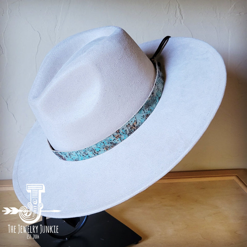 Turquoise Metallic Embossed Leather Hat Band Only 950q