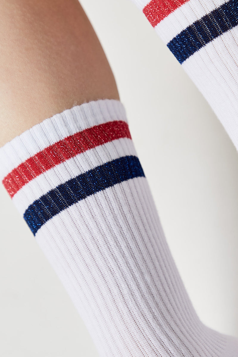 Conte Cotton Long Socks Active 157 - Lurex Stripes