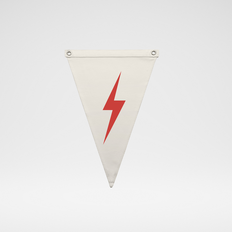 LIGHTNING BOLT CANVAS PENNANT - CRIMSON