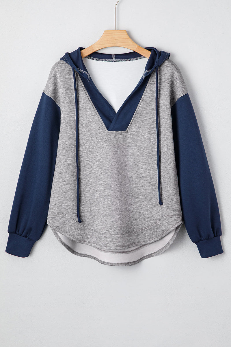 Zariyah Block Patchwork Drawstring Hoodie