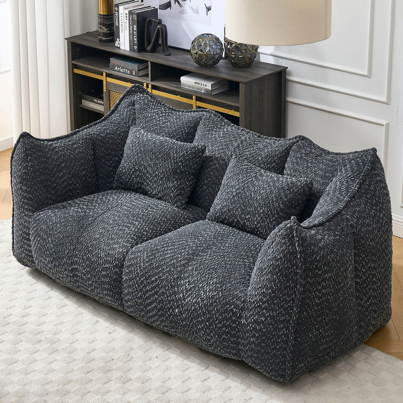 Comfortable Dual Beanbag Chair With High Resilience Foam Core For 2 People
