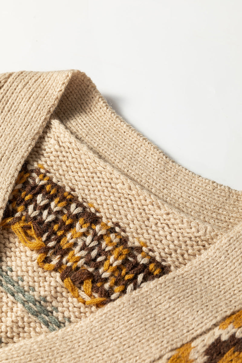 Hana Pattern Knitted Cardigan Sweater