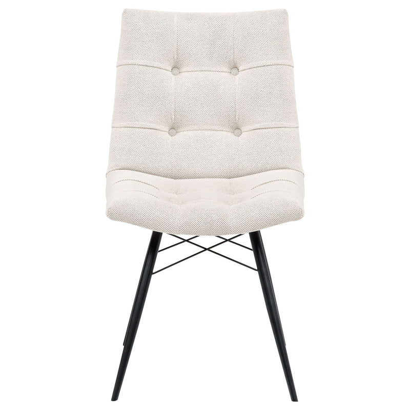 Aiken Fabric Upholstered Dining Side Chair Saddle Stone White (Set of 4)
