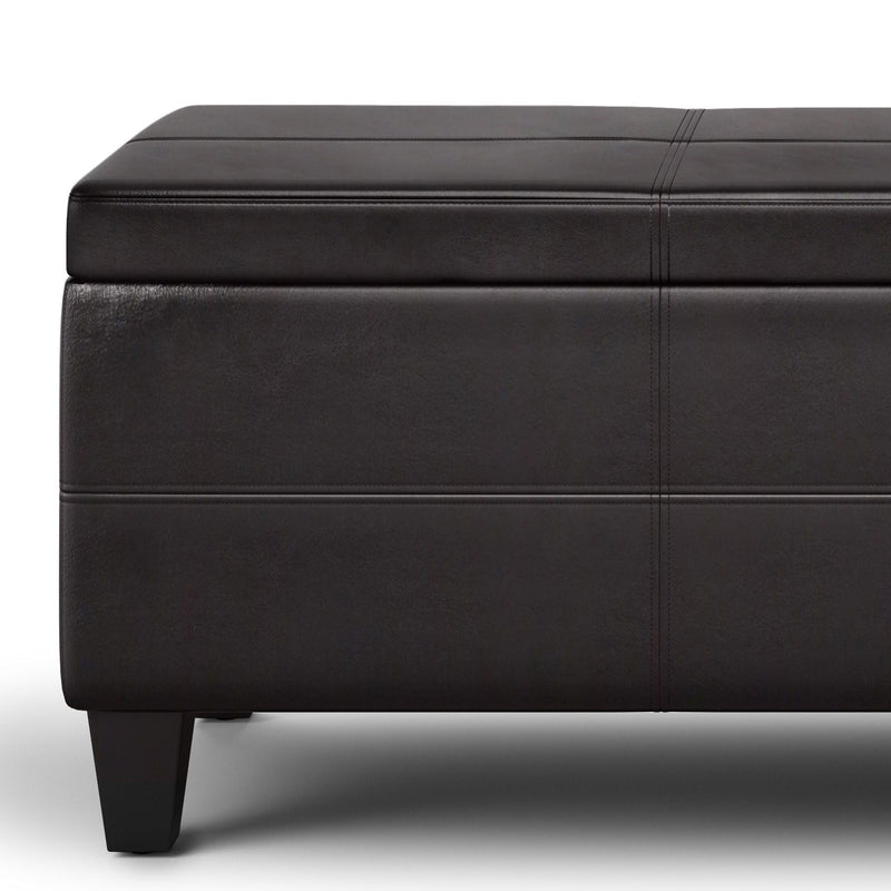 Avalon - Lift Top Rectangular Storage Ottoman - Tanners Brown