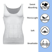 Mens Gynecomastia Compression Shirts Slimming Undershirt Body Shaper Tank Top Vest Abs Waist Trainer