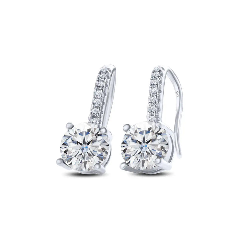 1ct D Color Moissanite 925 Sterling Silver Drop Earrings for Women Wedding