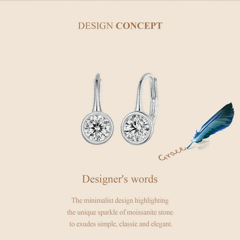1CT Moissanite Drop Dangle Earrings 925 Sterling Silver Wedding Bridal Gift