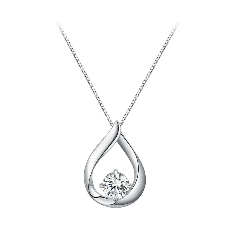 1CT Moissanite Waterdrop Necklace And Drop Earrings 925 Sterling Silver Wedding Bridal Jewelry Set