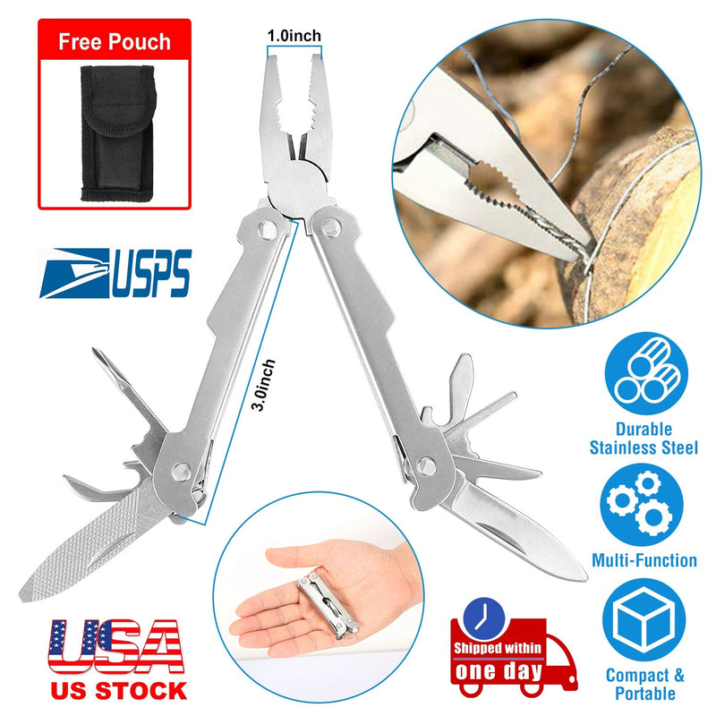 13-in-1 Pocket Knife Pliers Stainless Steel Outdoor Survival MultiTool for Camping Hiking