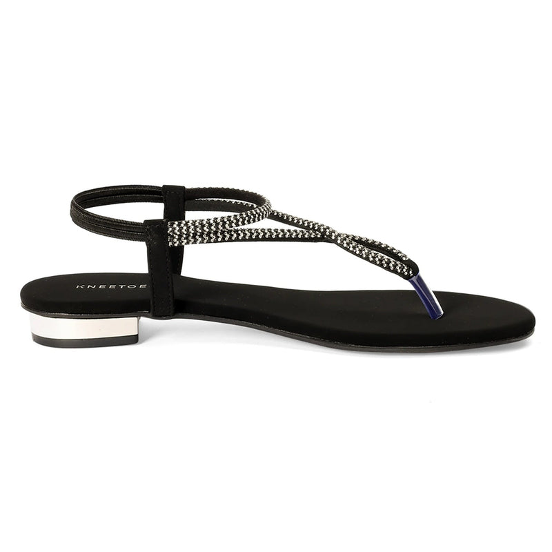 Liora - Black Thong Sandals