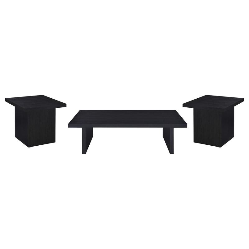 Max 3-piece Rectangular Coffee and End Table Set Black