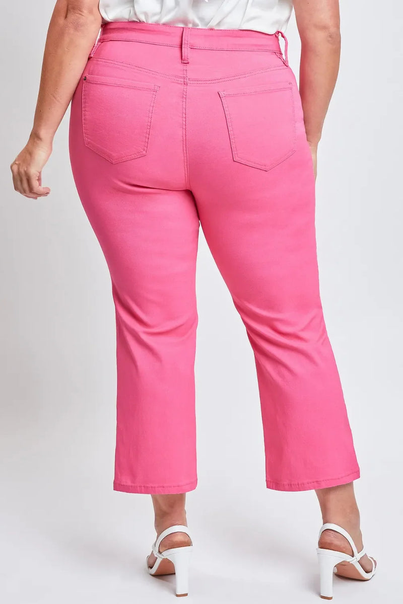 YMI Jeanswear Full Size Mid-Rise Hyperstretch Cropped Straight Pants