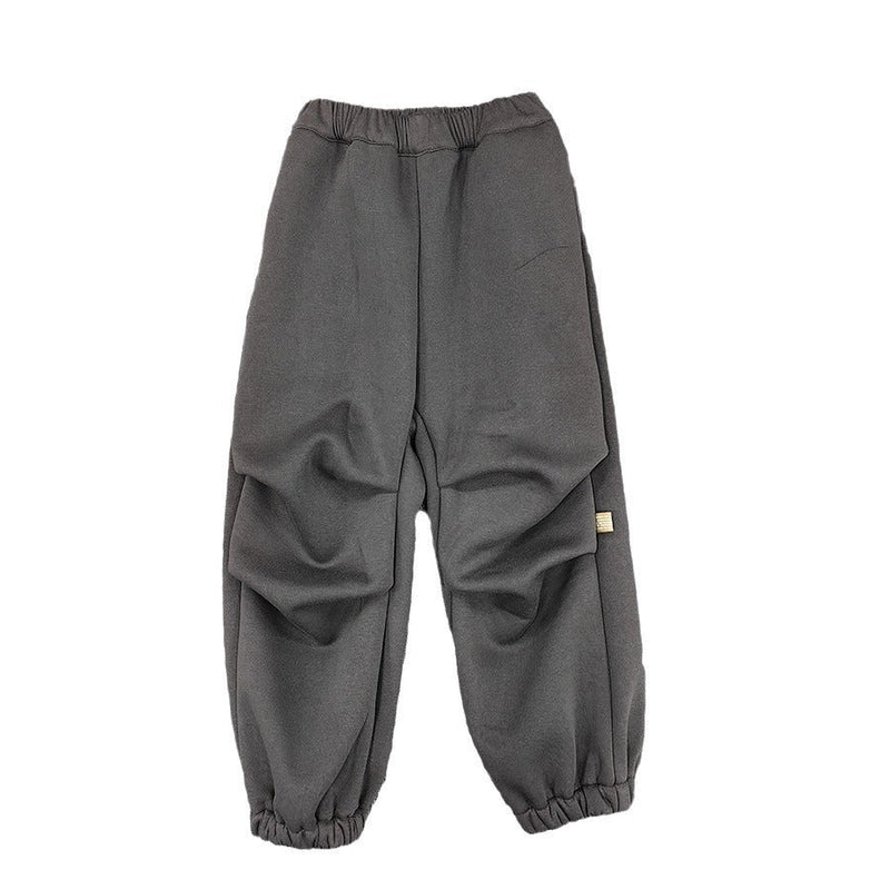 Autumn And Winter Children's Clothing Fleece-lined Casual All-match Loose Knitted Trousers