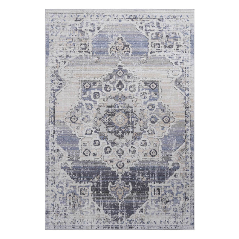 NAAR PAYAS Collection 5X7 Cream / Blue / Medallion Area Rug