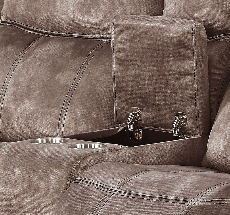 Zubaida - Two Tone Recliner Loveseat With USB Port Console