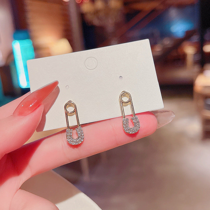Fashion Rhinestone Pin Earrings
