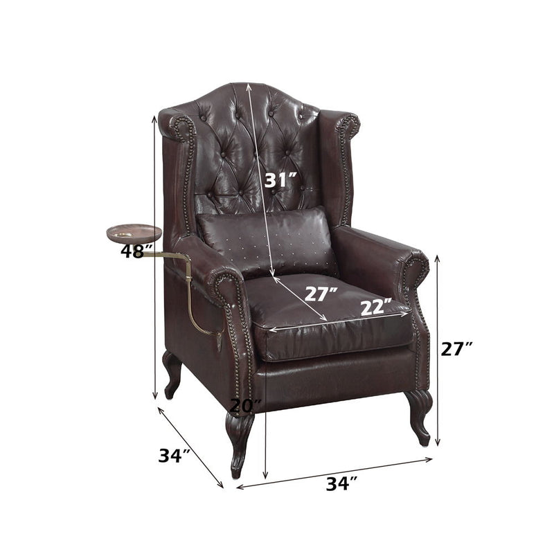 Pino - Accent Chair - Vintage Brown Top Grain Leather